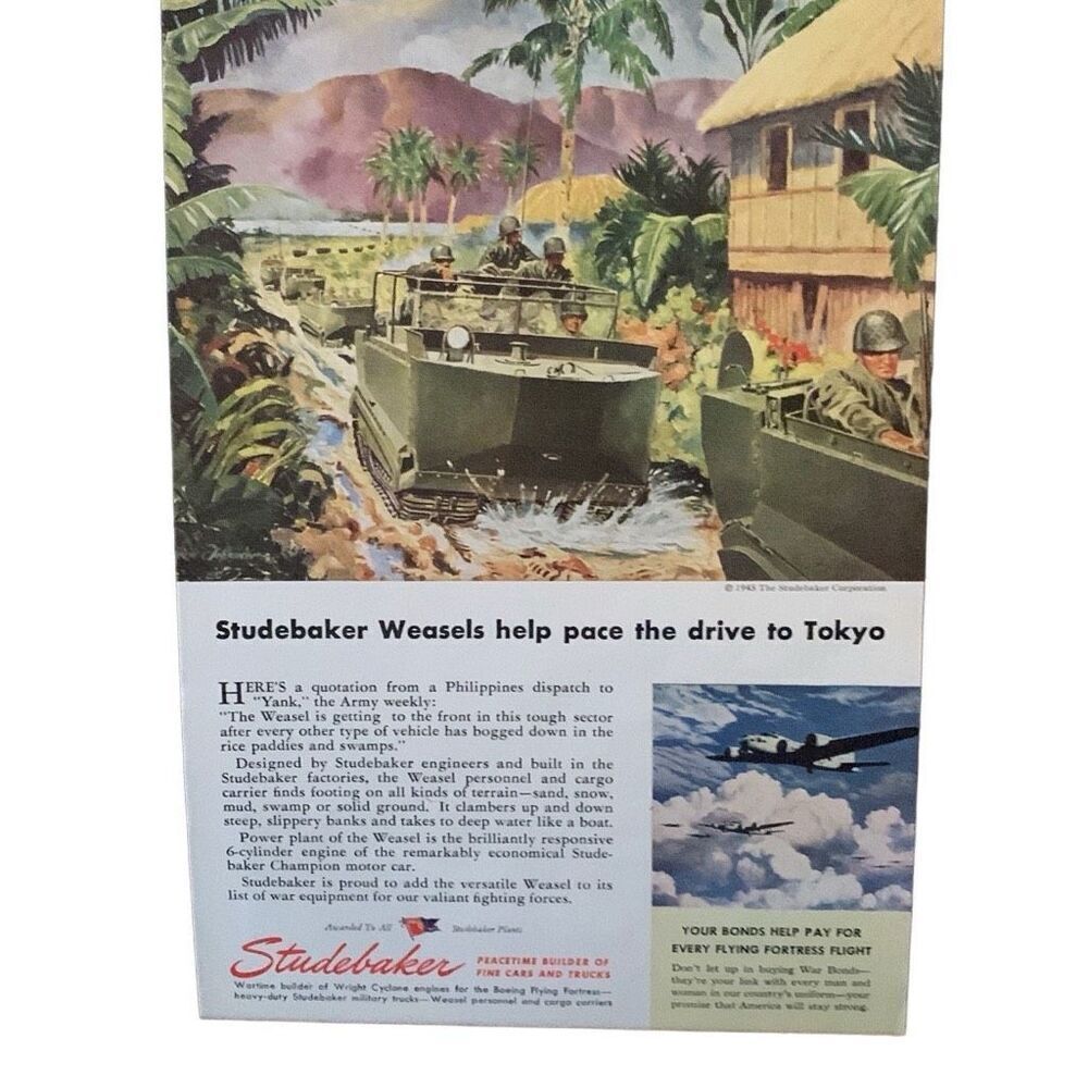 Vintage 1945 Studebaker Weasels Help Pace The Drive Ad Advertisment